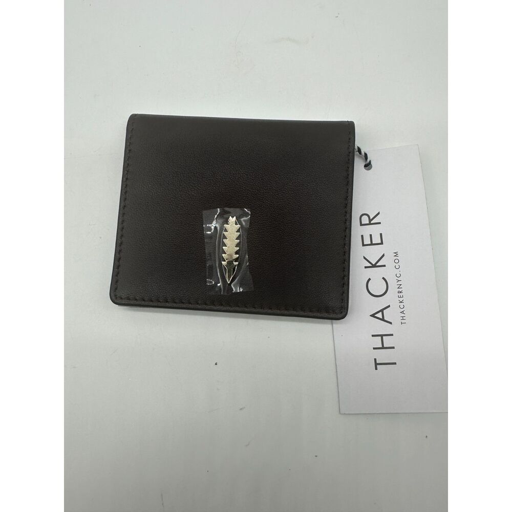 Thacker Cassie Leather Card Case Foldable and Snap Espresso One Size NWT
